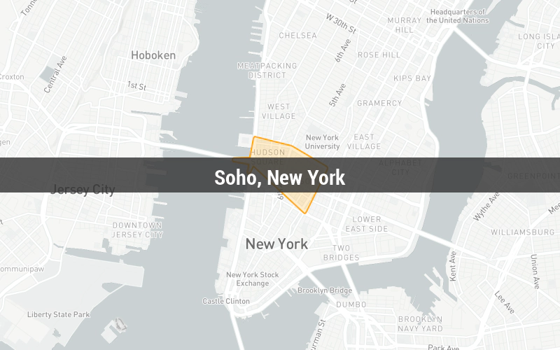 Map of Soho, New York