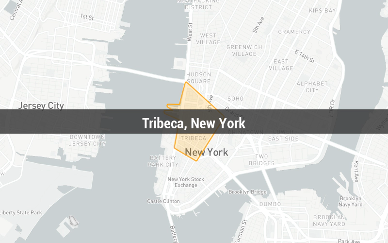 Map of Tribeca, New York