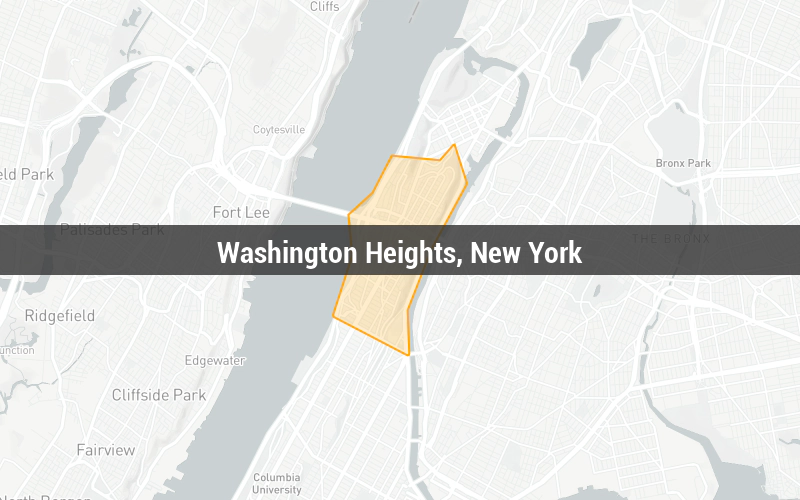 Map of Washington Heights, New York
