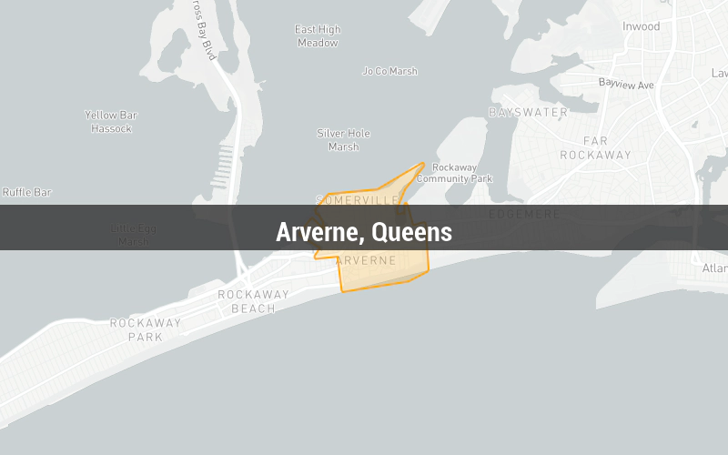 Map of Arverne, Queens