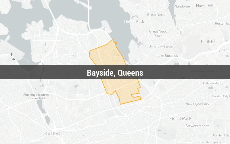 Map of Bayside, Queens