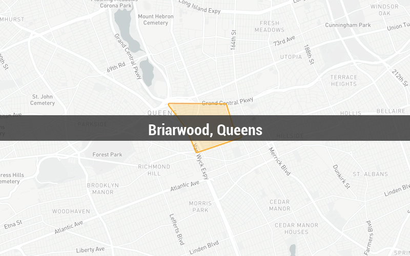 Map of Briarwood, Queens