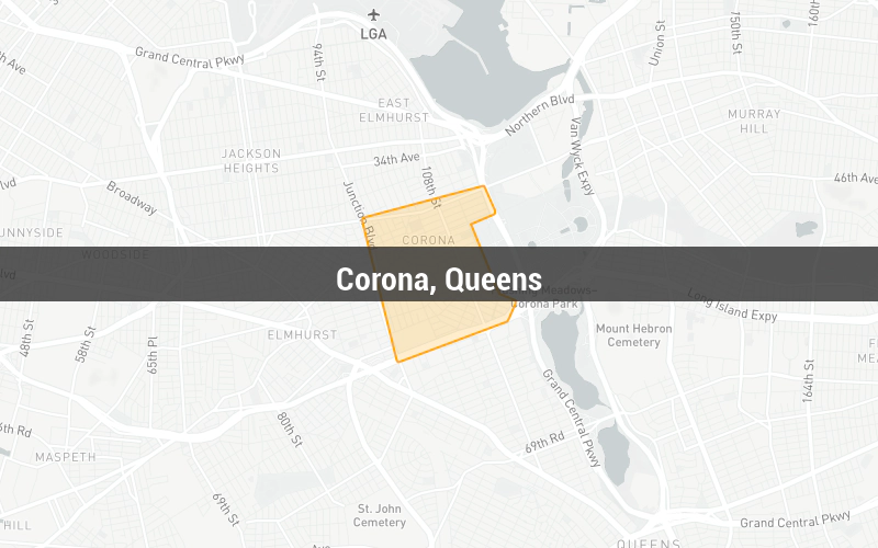 Map of Corona, Queens
