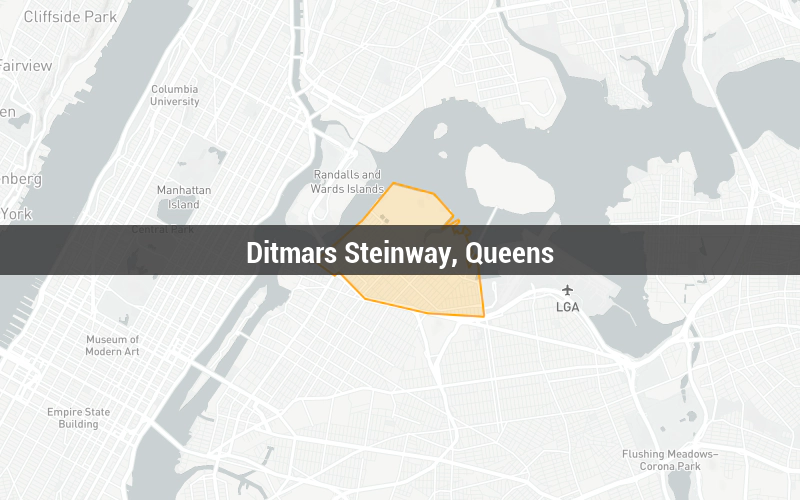 Map of Ditmars Steinway, Queens