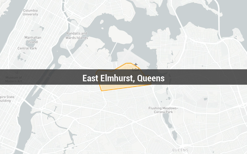 Map of East Elmhurst, Queens