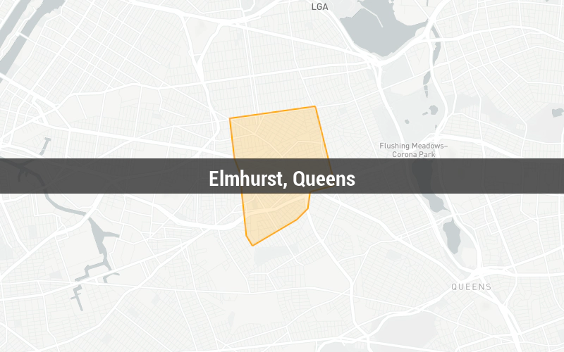 Map of Elmhurst, Queens