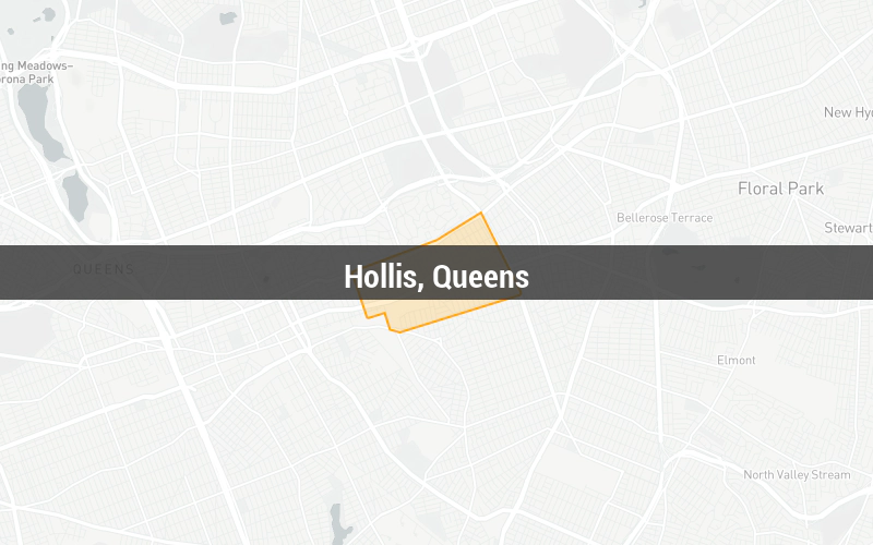 Map of Hollis, Queens