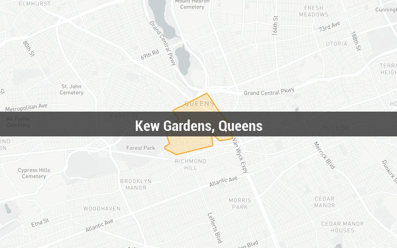Map of Kew Gardens, Queens