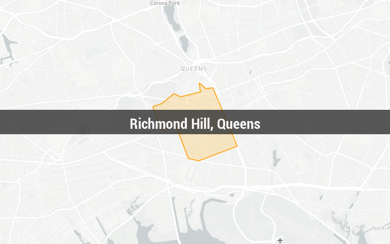 Map of Richmond Hill, Queens