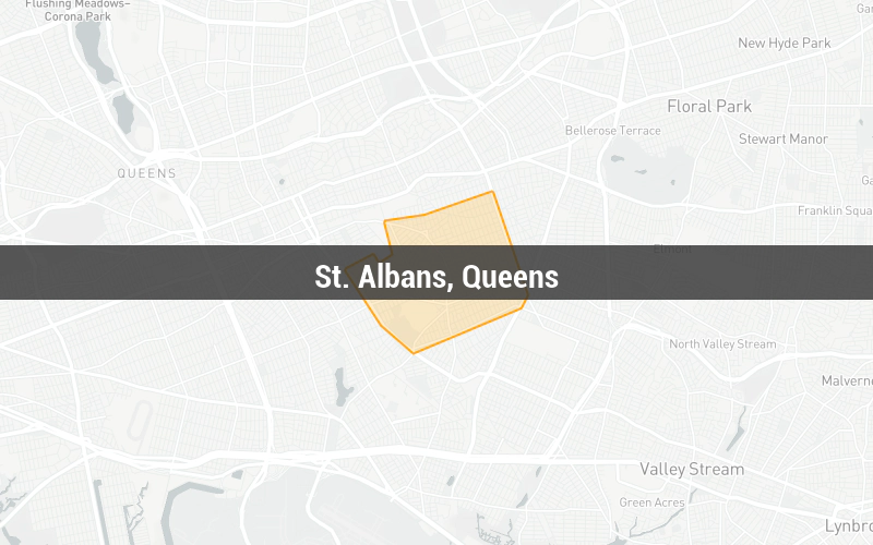 Map of St. Albans, Queens